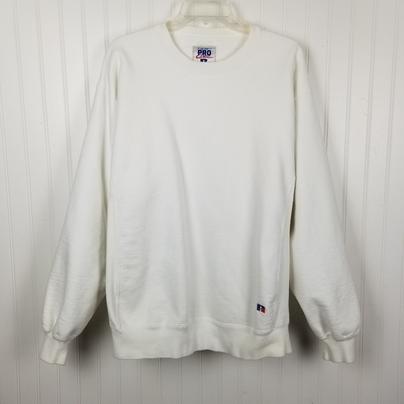 Vintage Russell Pro Cotton USA Crew Neck Sweatshirt Pull Over Adult Large Stains - Picture 9 of 9